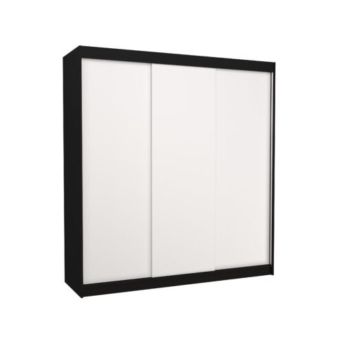 MEGAN 200 sliding wardrobe, black/white, ADRK