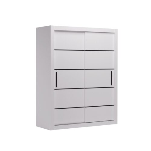 MORELL 160 Sliding wardrobe with sliding doors, white/black, ADRK