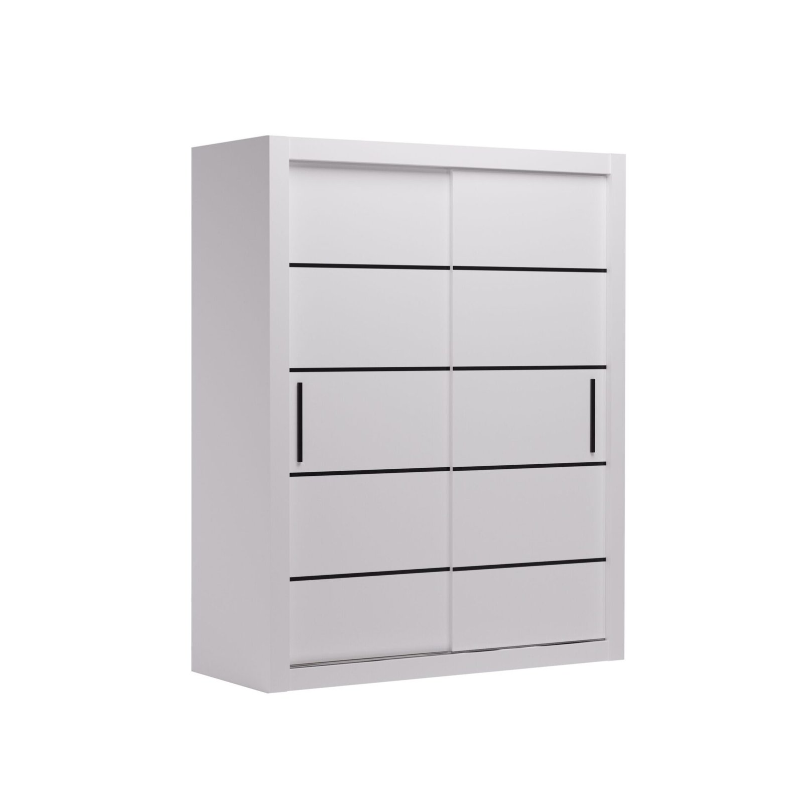 MORELL 160 Sliding wardrobe with sliding doors, white/black, ADRK