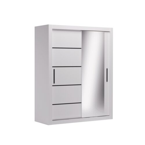 MOX 160 Sliding wardrobe with white/black handle, ADRK