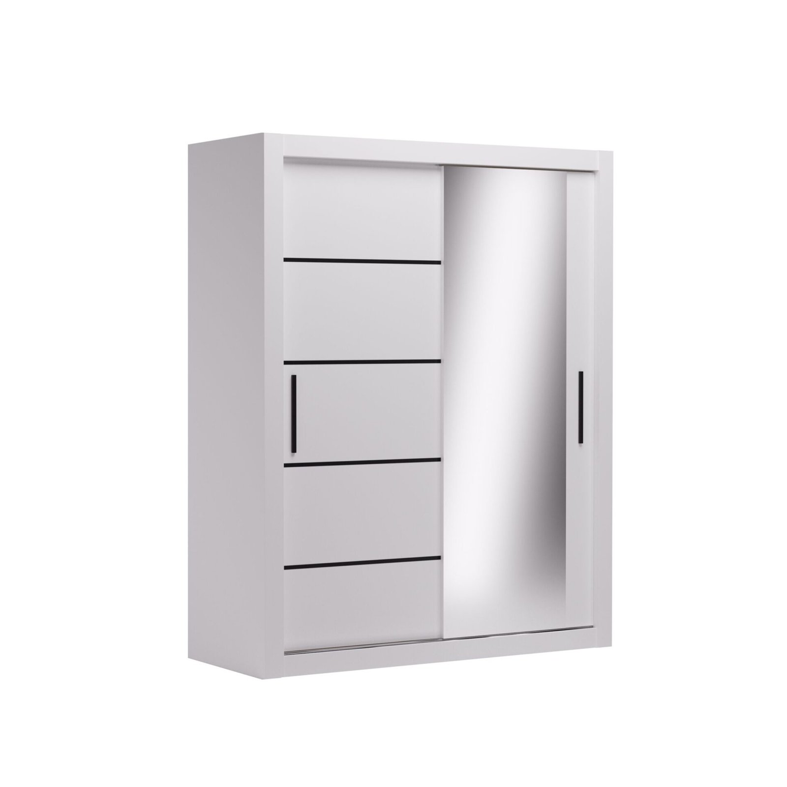 MOX 160 Sliding wardrobe with white/black handle, ADRK