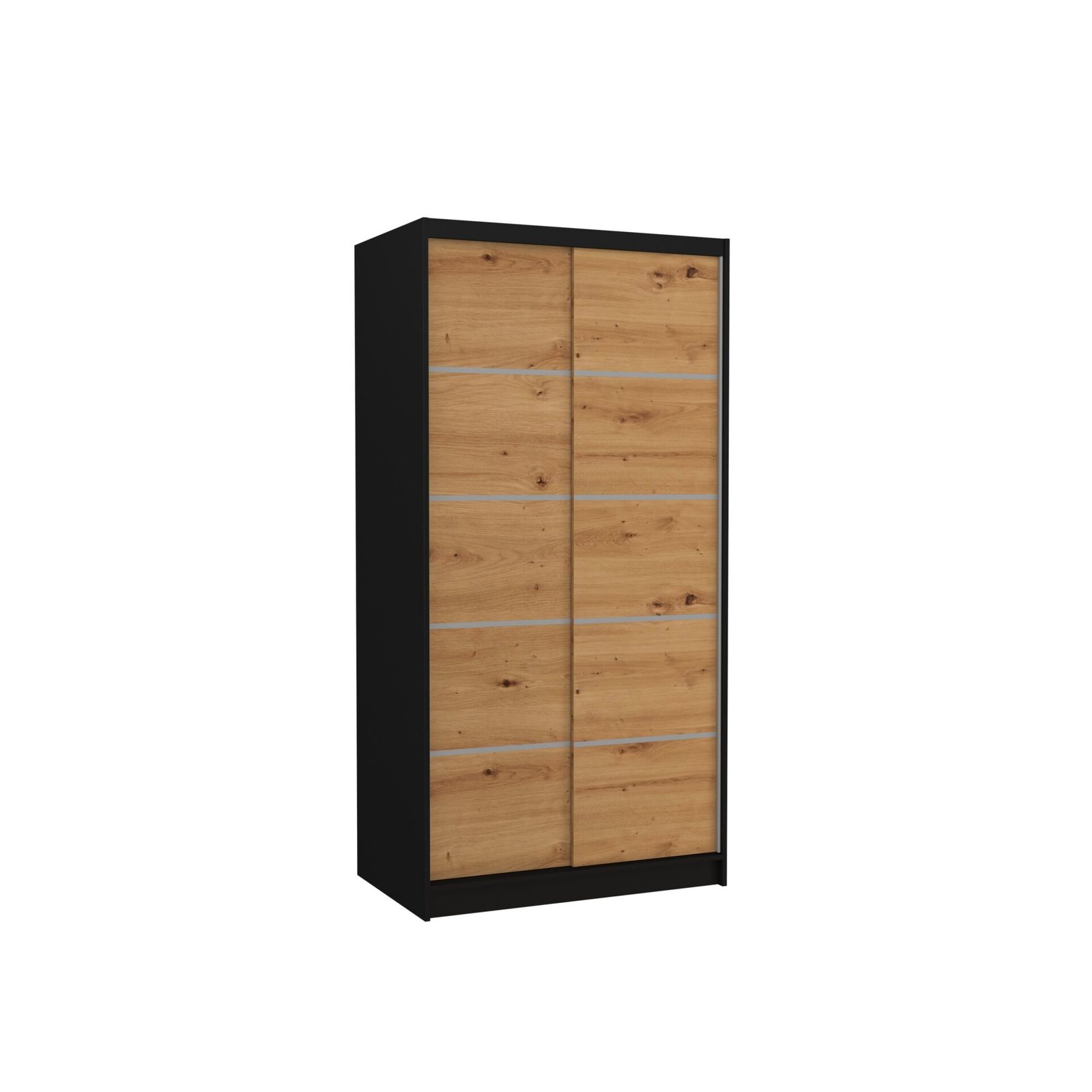RIVA 100 sliding wardrobe, black/artisanal, ADRK