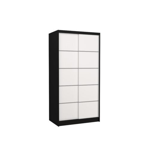 RIVA 100 Sliding wardrobe, black/white, ADRK