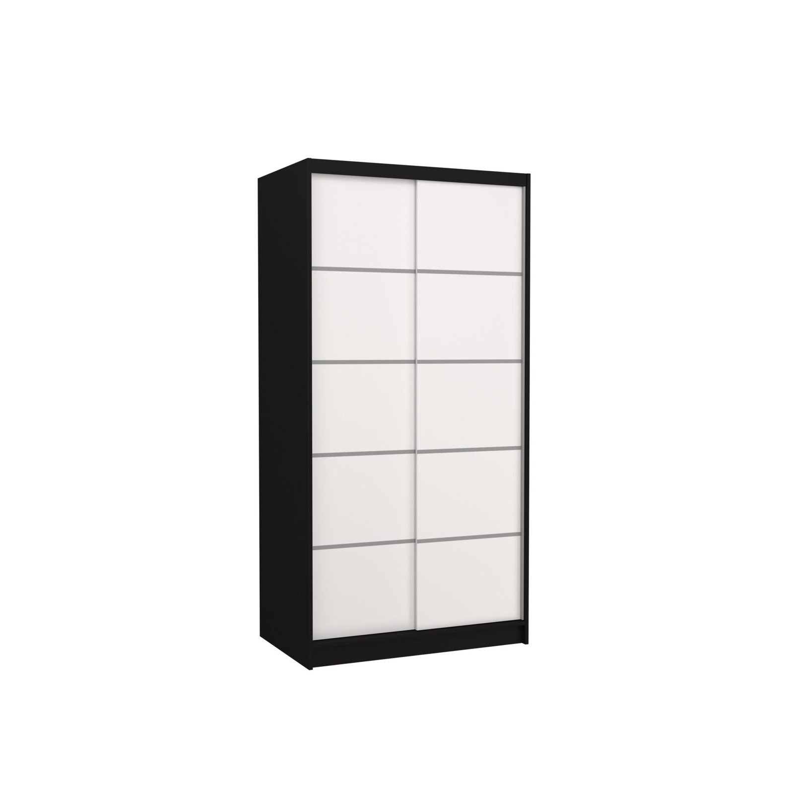 RIVA 100 Sliding wardrobe, black/white, ADRK