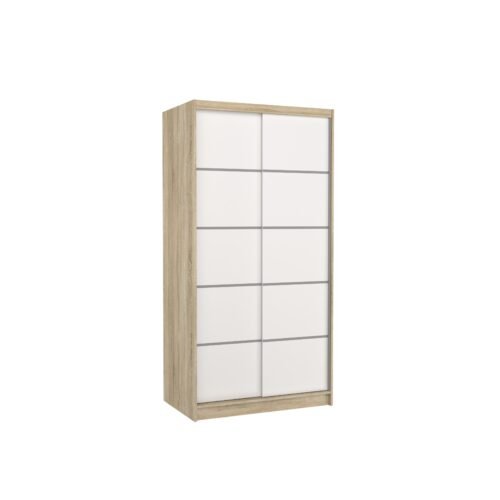 RIVA 100 sliding wardrobe with Sonoma/white finish, ADRK