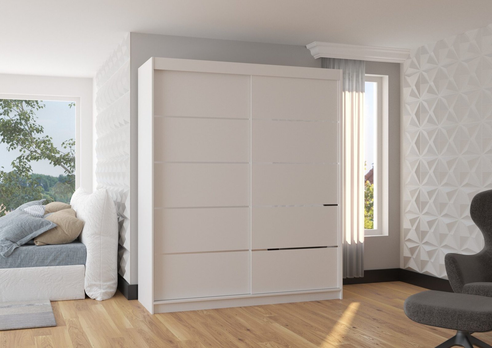 SPECTRA 180 sliding wardrobe, white, ADRK - Image 3