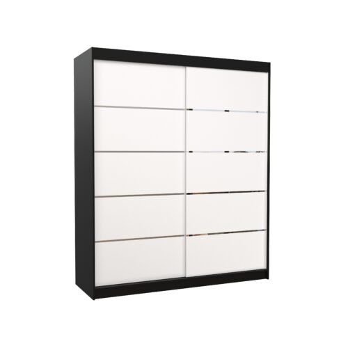 SPECTRA 180 sliding wardrobe, black/white, ADRK