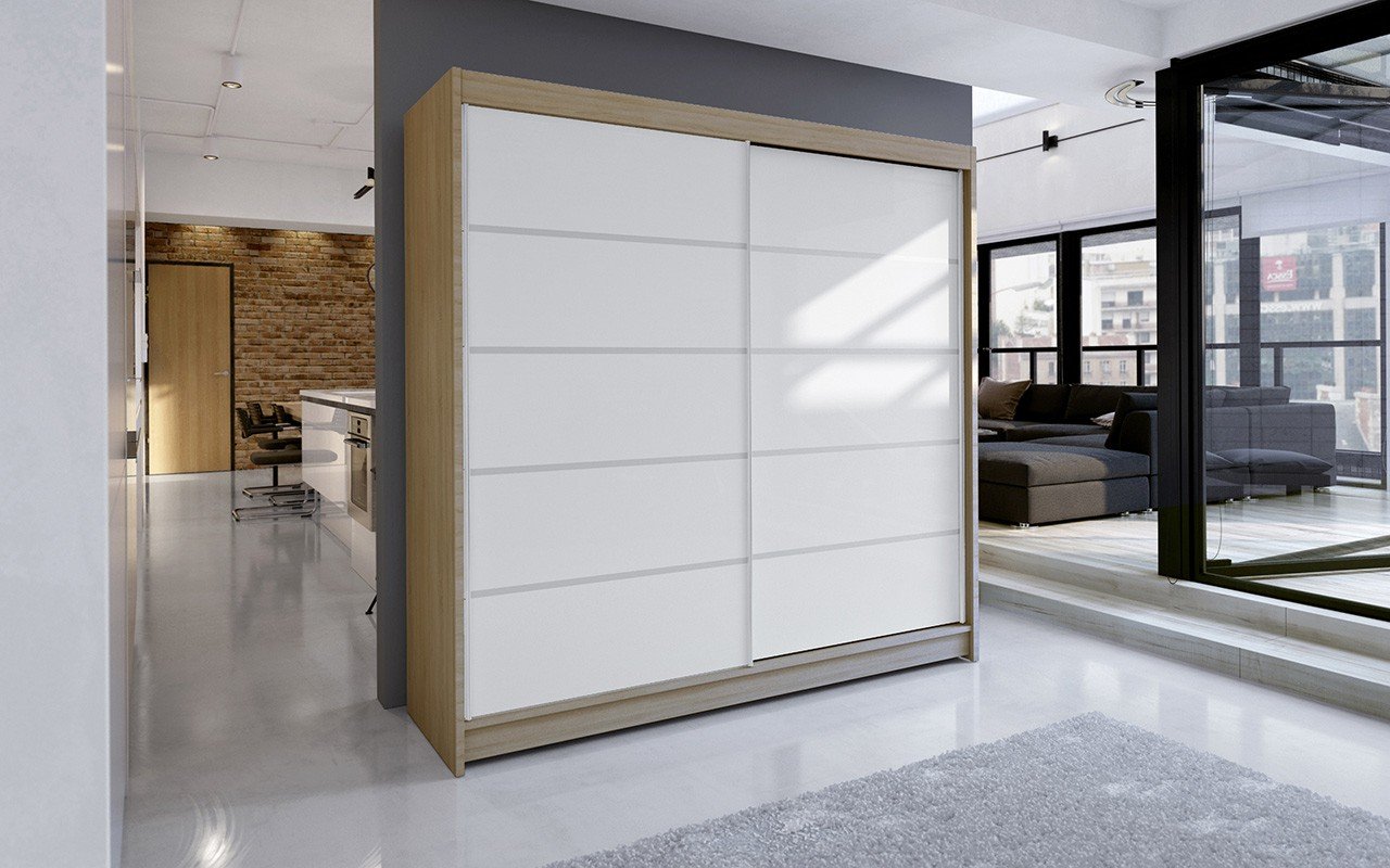 SPECTRA 180 sliding wardrobe, Sonoma/White, ADRK - Image 2