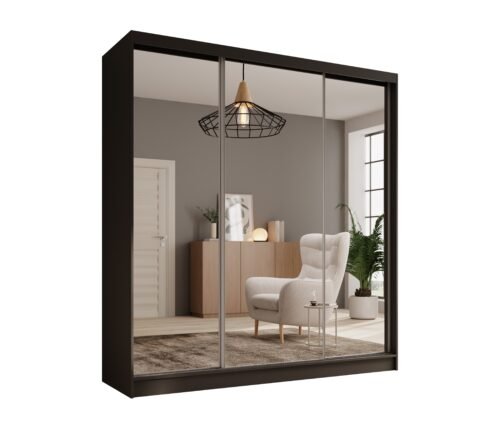 Tola 200 sliding wardrobe, black, ADRK