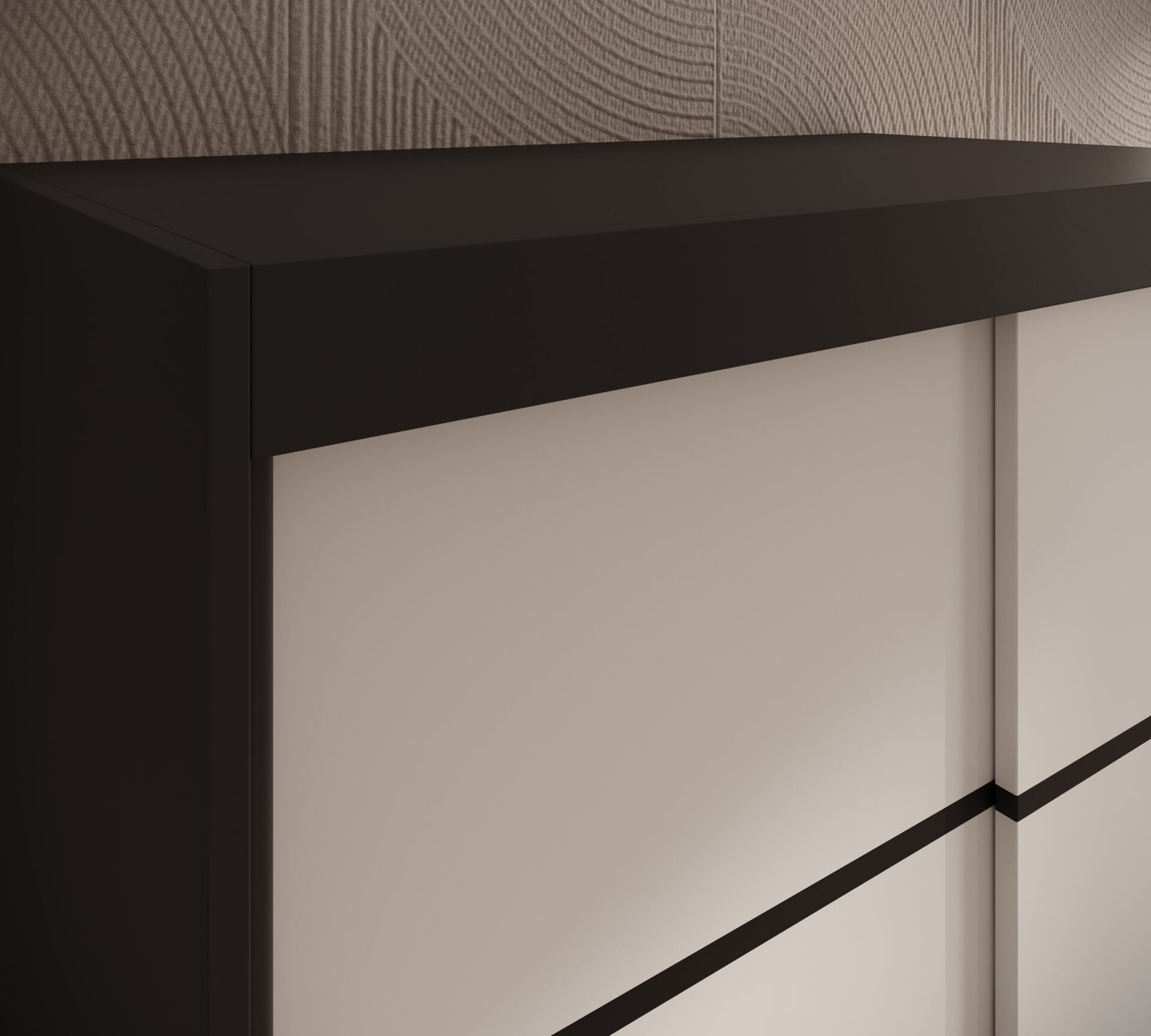 Verto 100 sliding wardrobe, black/white, ADRK - Image 3