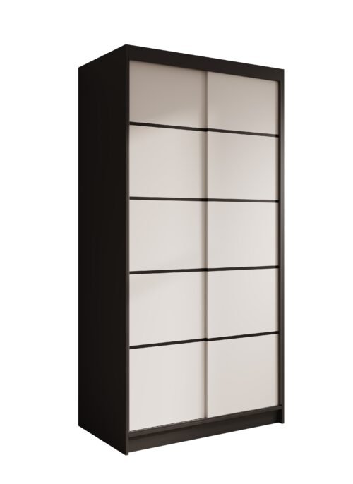 Verto 100 sliding wardrobe, black/white, ADRK