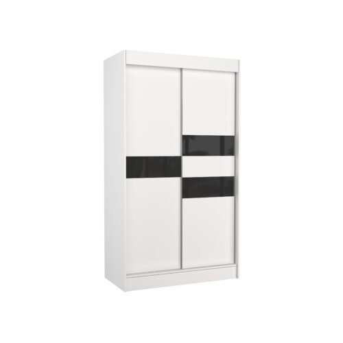 Sliding wardrobe with lacobel BATIA 120 white/black Lacobel ADRK