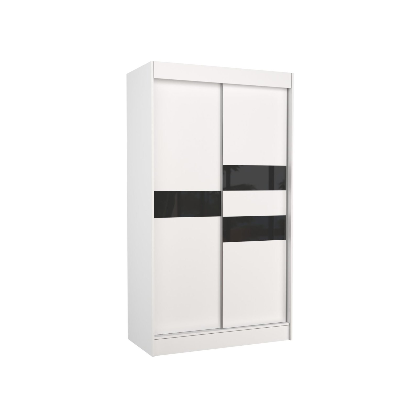 Sliding wardrobe with lacobel BATIA 120 white/black Lacobel ADRK