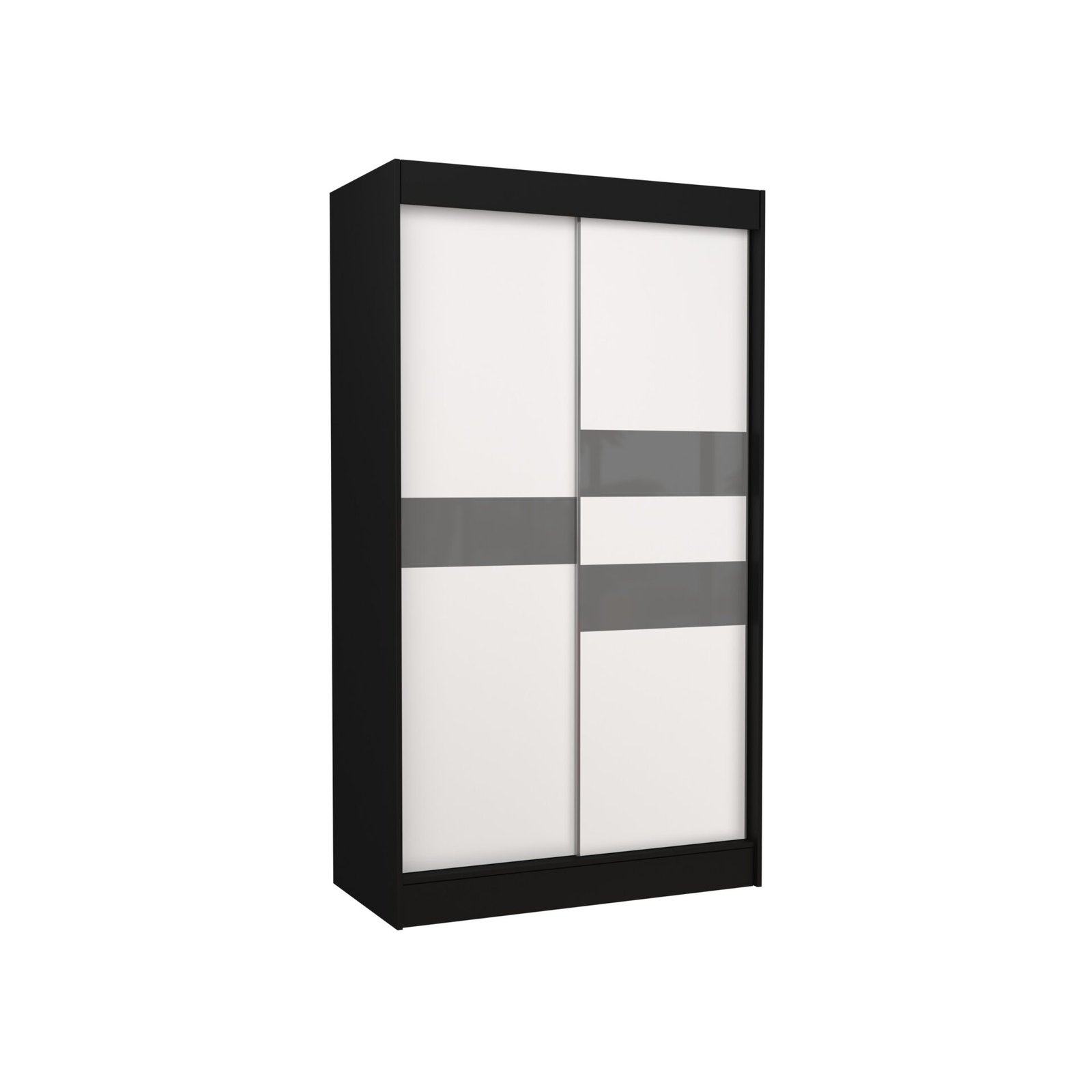 BATIA 120 black/white ADRK sliding wardrobe with Lacobel