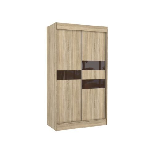 Sliding wardrobe with lacobel BATIA 120 Sonoma/Chocolate color Lacobel ADRK