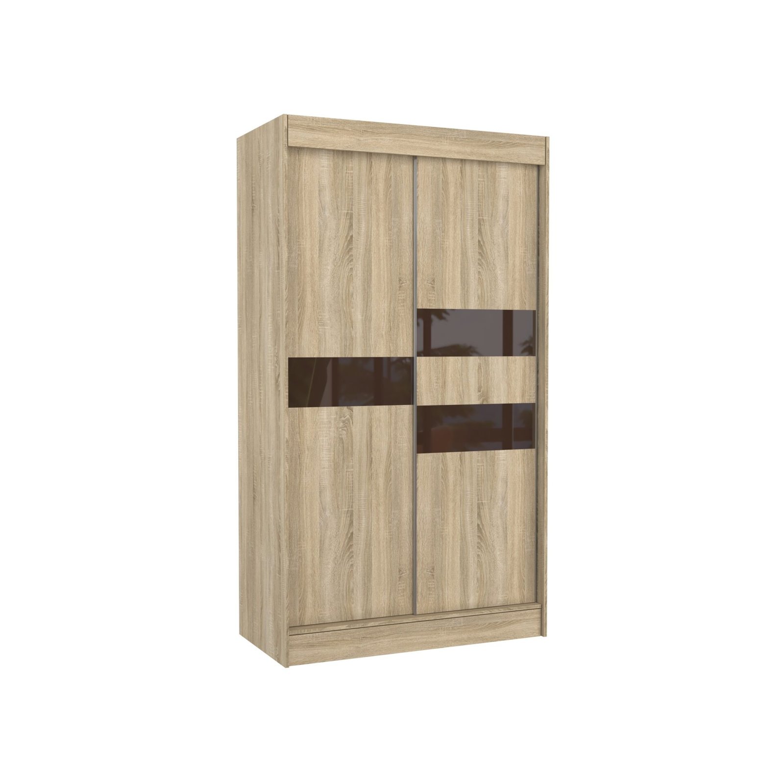 Sliding wardrobe with lacobel BATIA 120 Sonoma/Chocolate color Lacobel ADRK