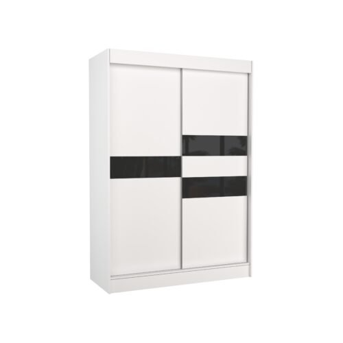 Sliding wardrobe with lacobel BATIA 150 white/black Lacobel ADRK