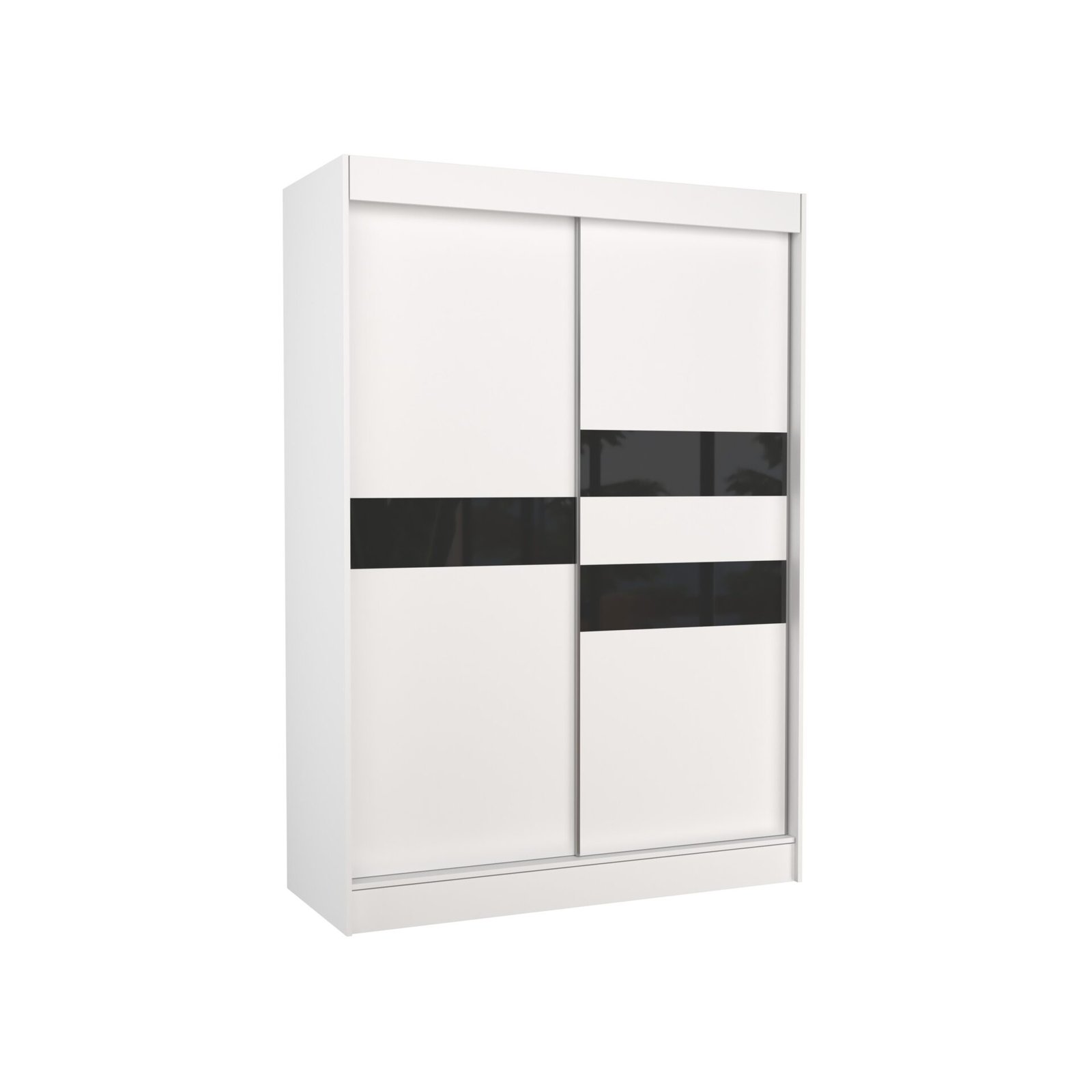 Sliding wardrobe with lacobel BATIA 150 white/black Lacobel ADRK