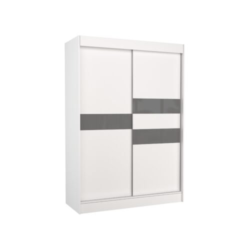 BATIA 150 white/gray Lacobel ADRK sliding wardrobe