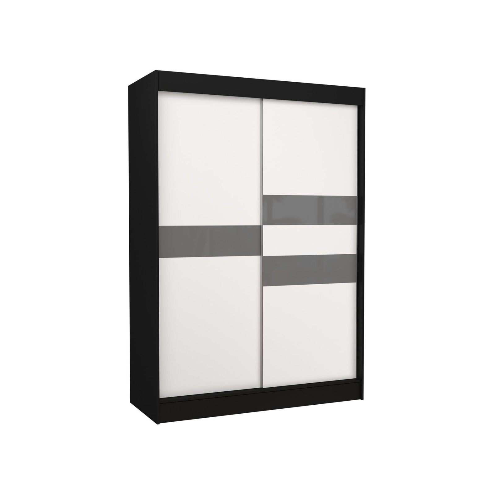 BATIA 150 Black/white ADRK sliding wardrobe with sliding doors and tapestry