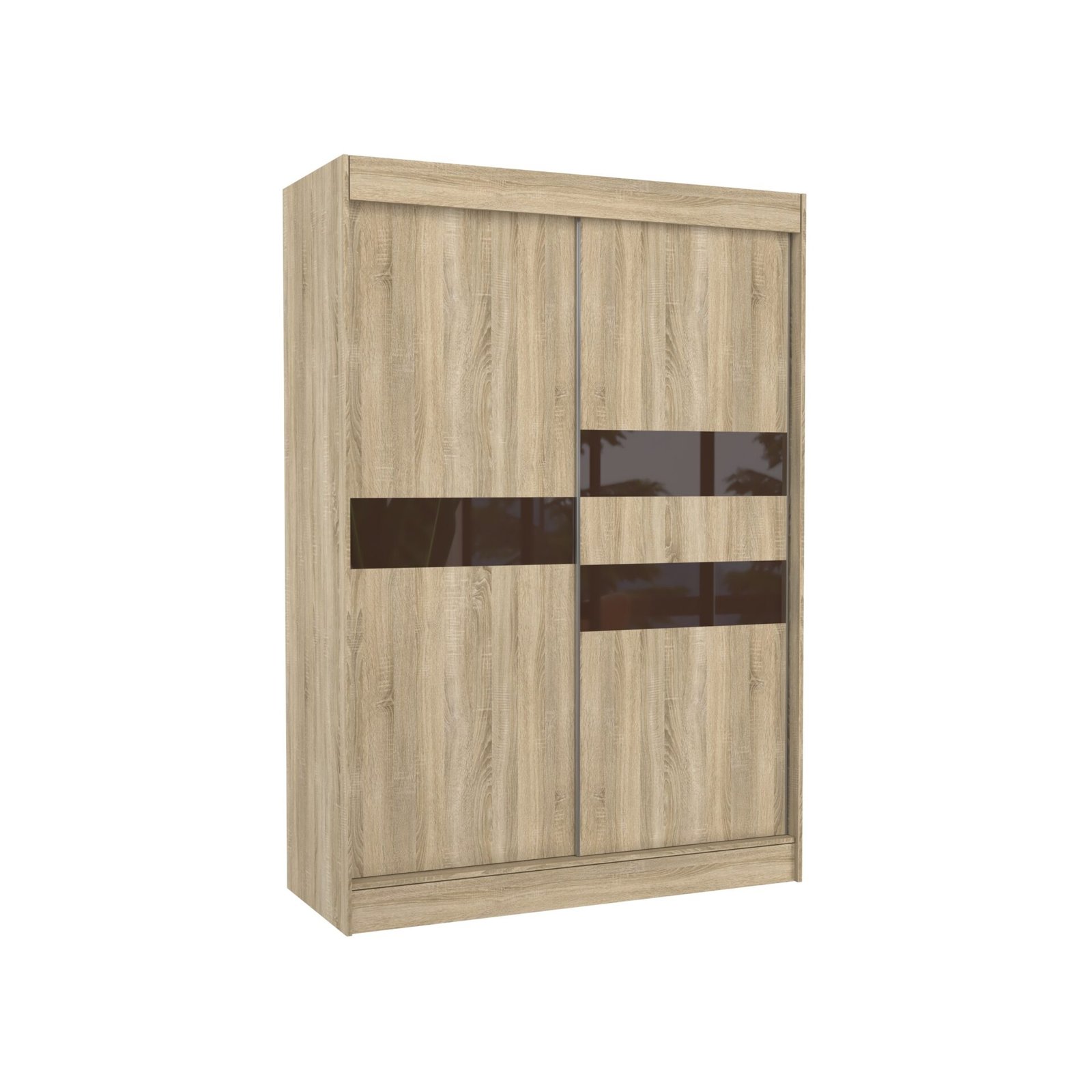 Sliding wardrobe with lacobel BATIA 150 Sonoma/Chocolate color Lacobel ADRK