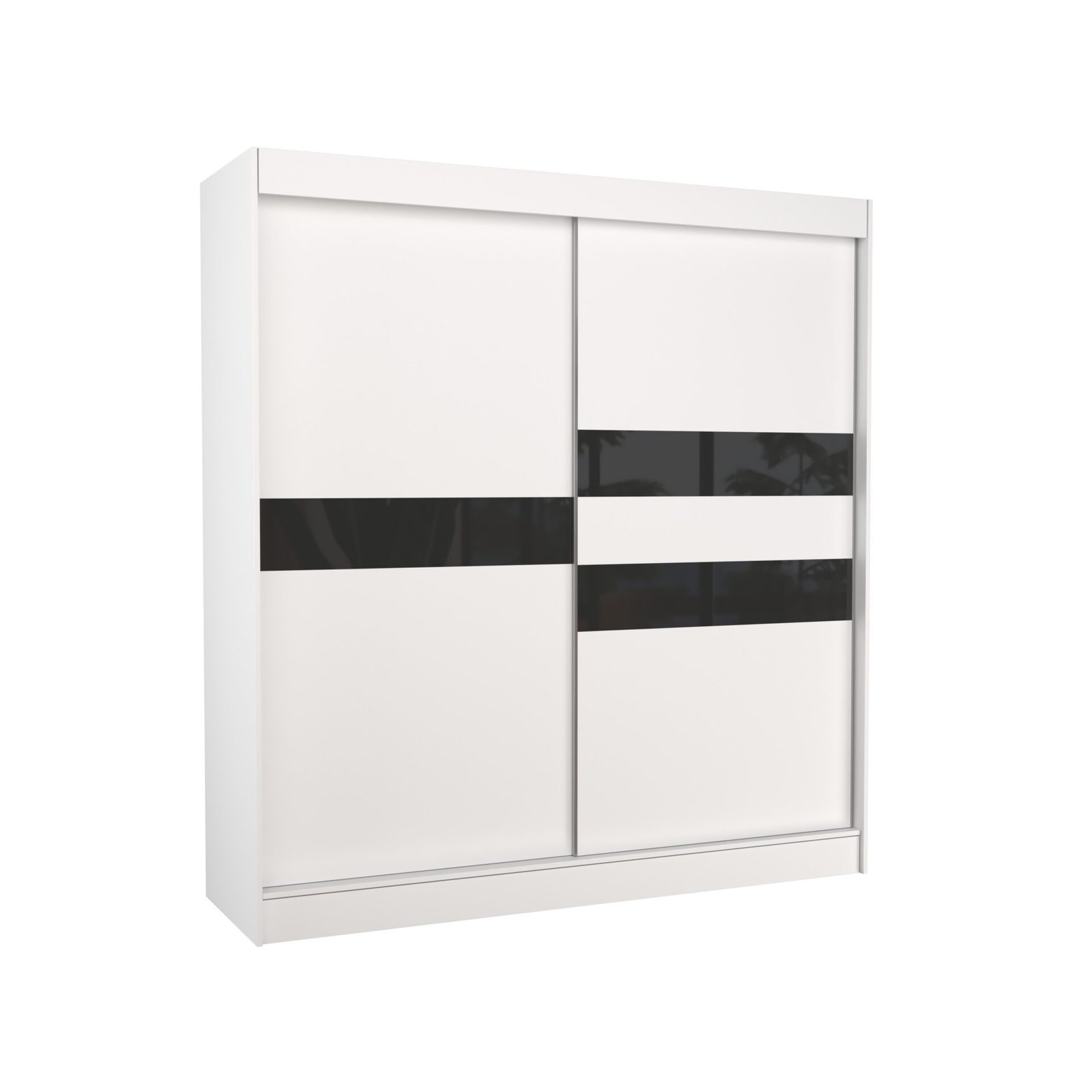 Sliding wardrobe with lacobel BATIA 200 white/black Lacobel ADRK