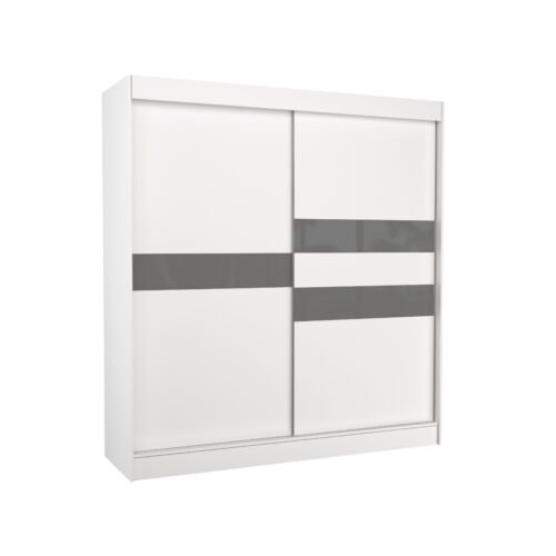 BATIA 200 white/gray Lacobel ADRK sliding wardrobe