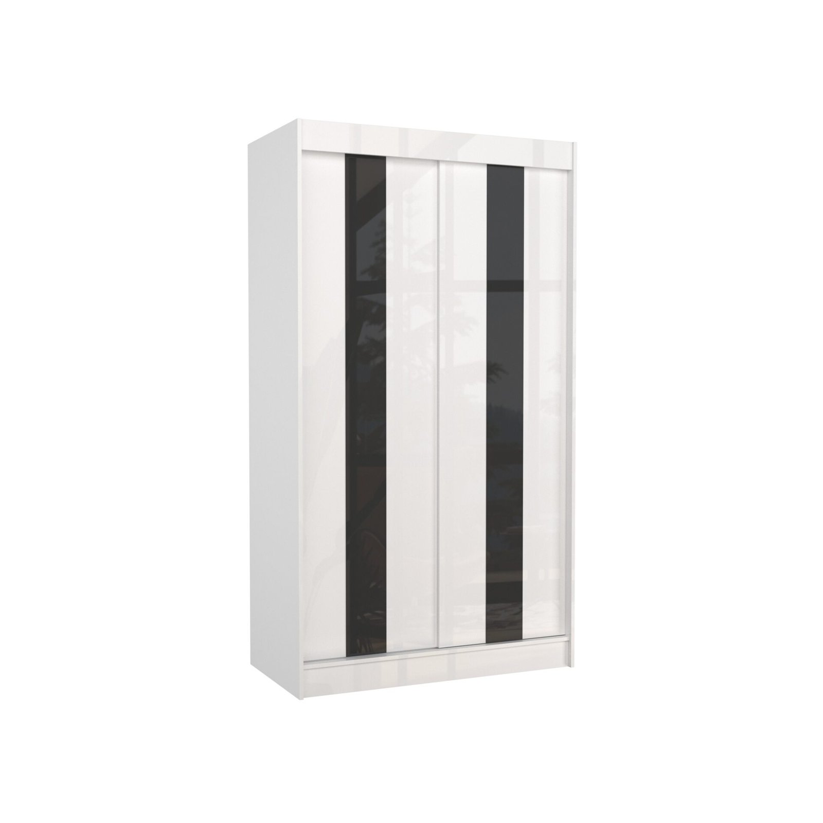 Sliding wardrobe with sliding doors KAREN 120 white/black Lacobel ADRK