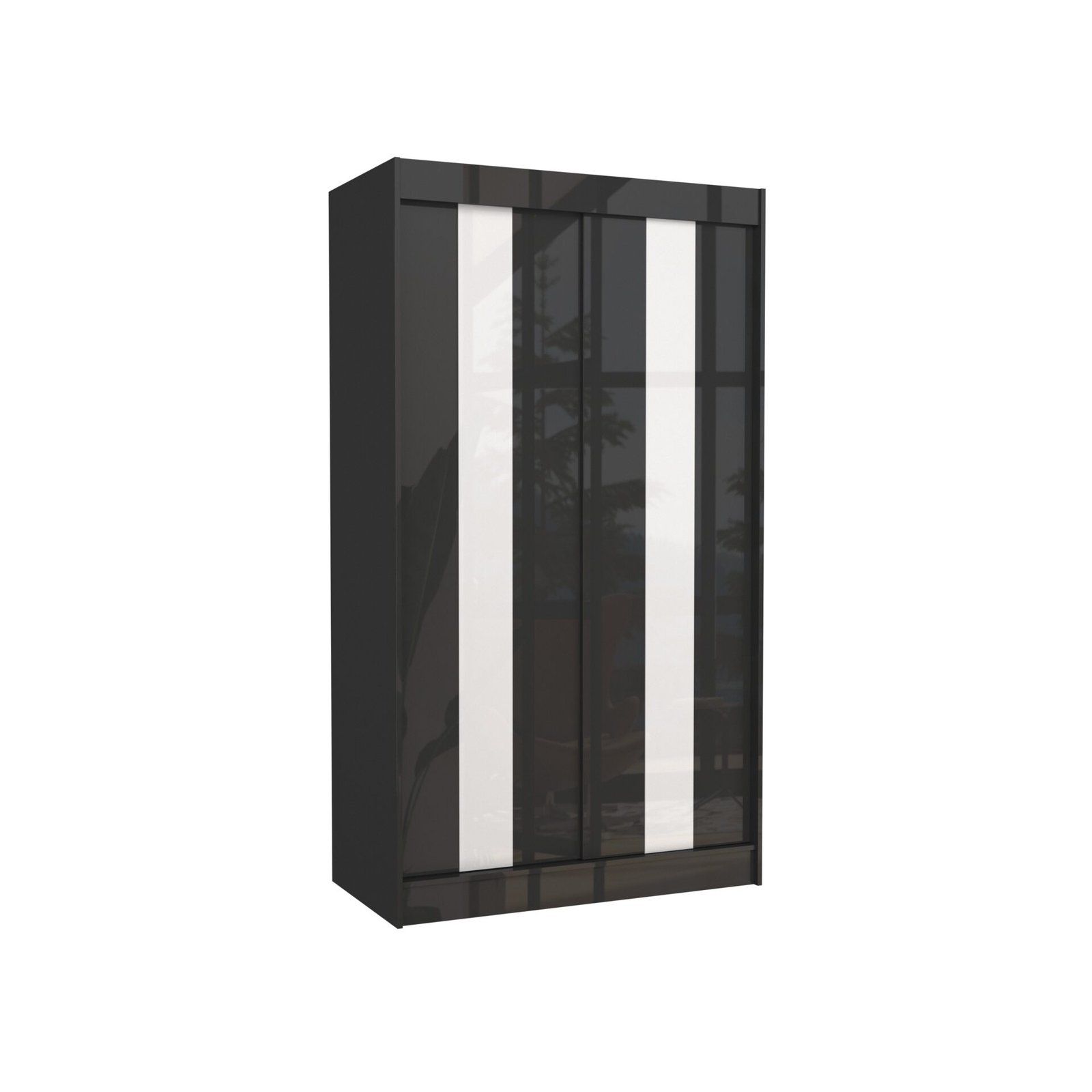 Sliding wardrobe with lacobel KAREN 120 black/white Lacobel ADRK