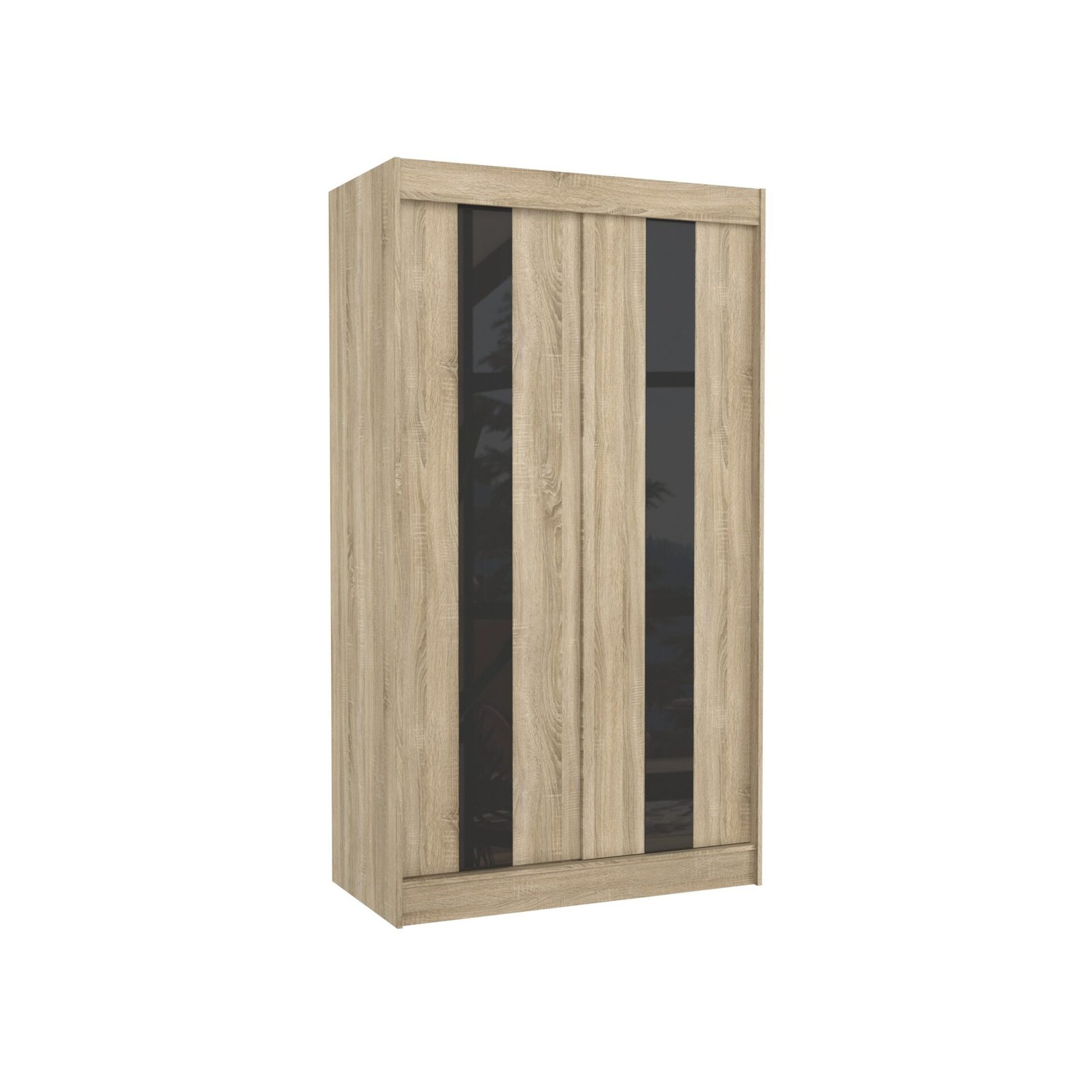 Sliding wardrobe with sliding doors KAREN 120 Sonoma/Black Lacobel ADRK