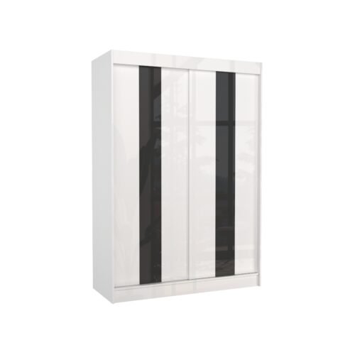 Sliding wardrobe with lacobel KAREN 150 white/black Lacobel ADRK