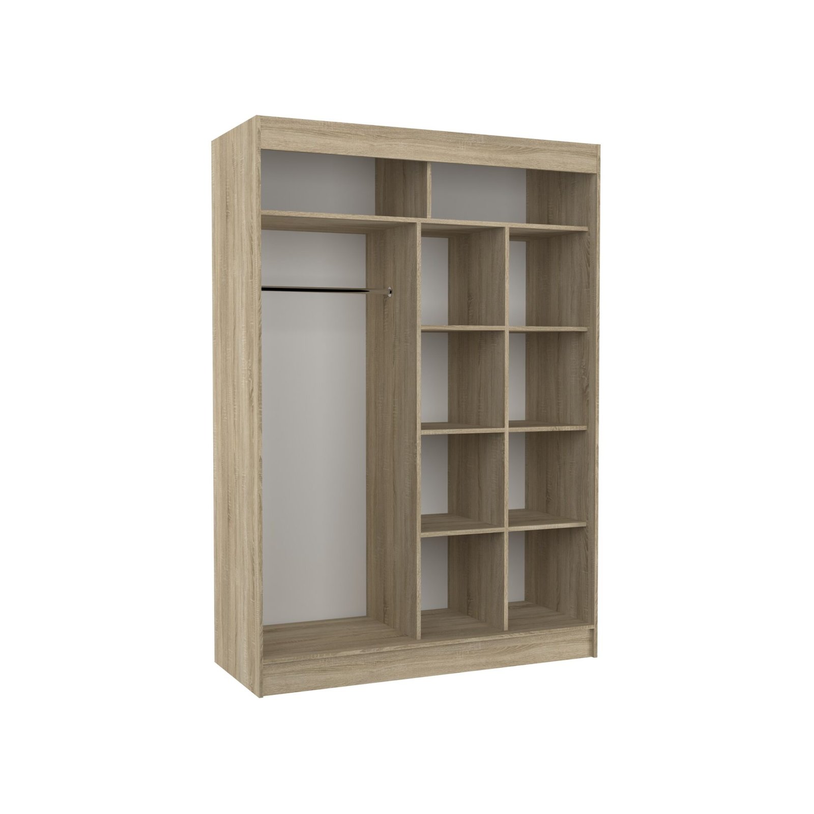 Sliding wardrobe with sliding doors KAREN 150 Sonoma/Black Lacobel ADRK - Image 4