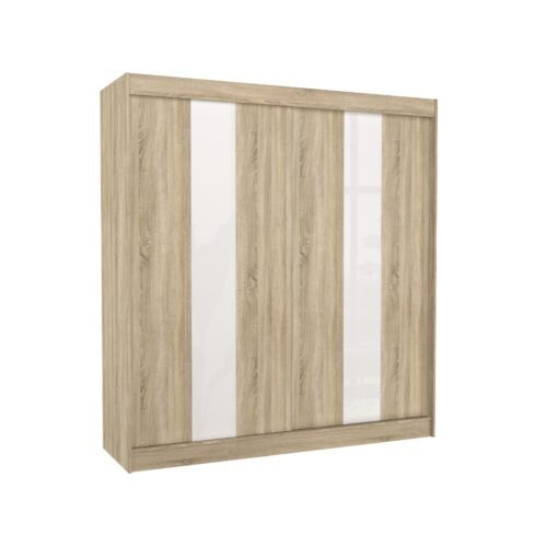 Sliding wardrobe with sliding doors KAREN 200 Sonoma/White Lacobel ADRK