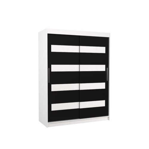 Sliding wardrobe with sliding doors MARTINEZ 150 white/black ADRK