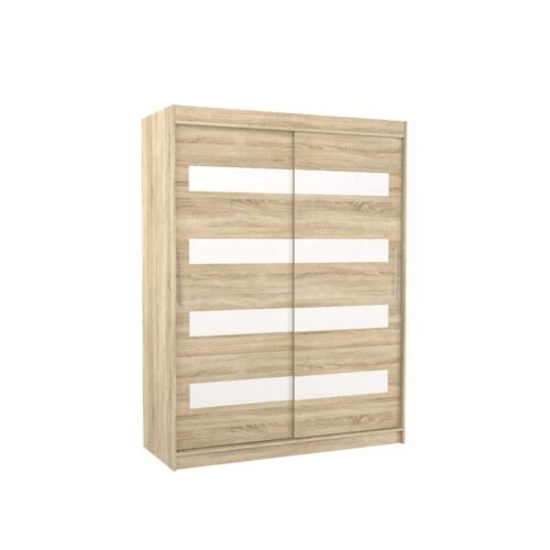 Sliding wardrobe with sliding doors MARTINEZ 150 Sonoma/white Lacobel ADRK