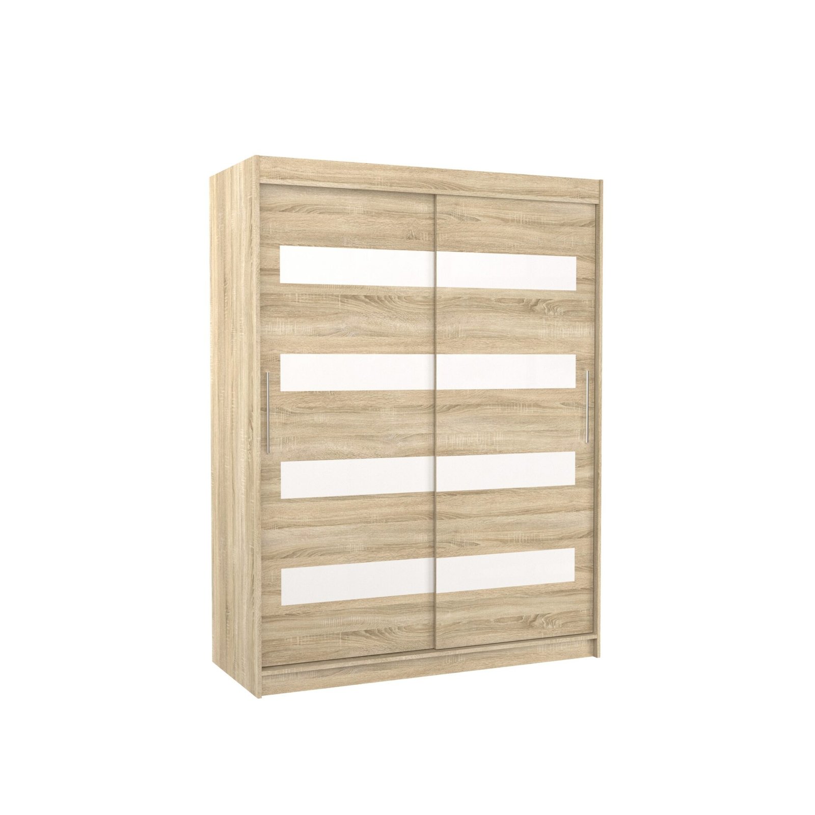 Sliding wardrobe with sliding doors MARTINEZ 150 Sonoma/white Lacobel ADRK