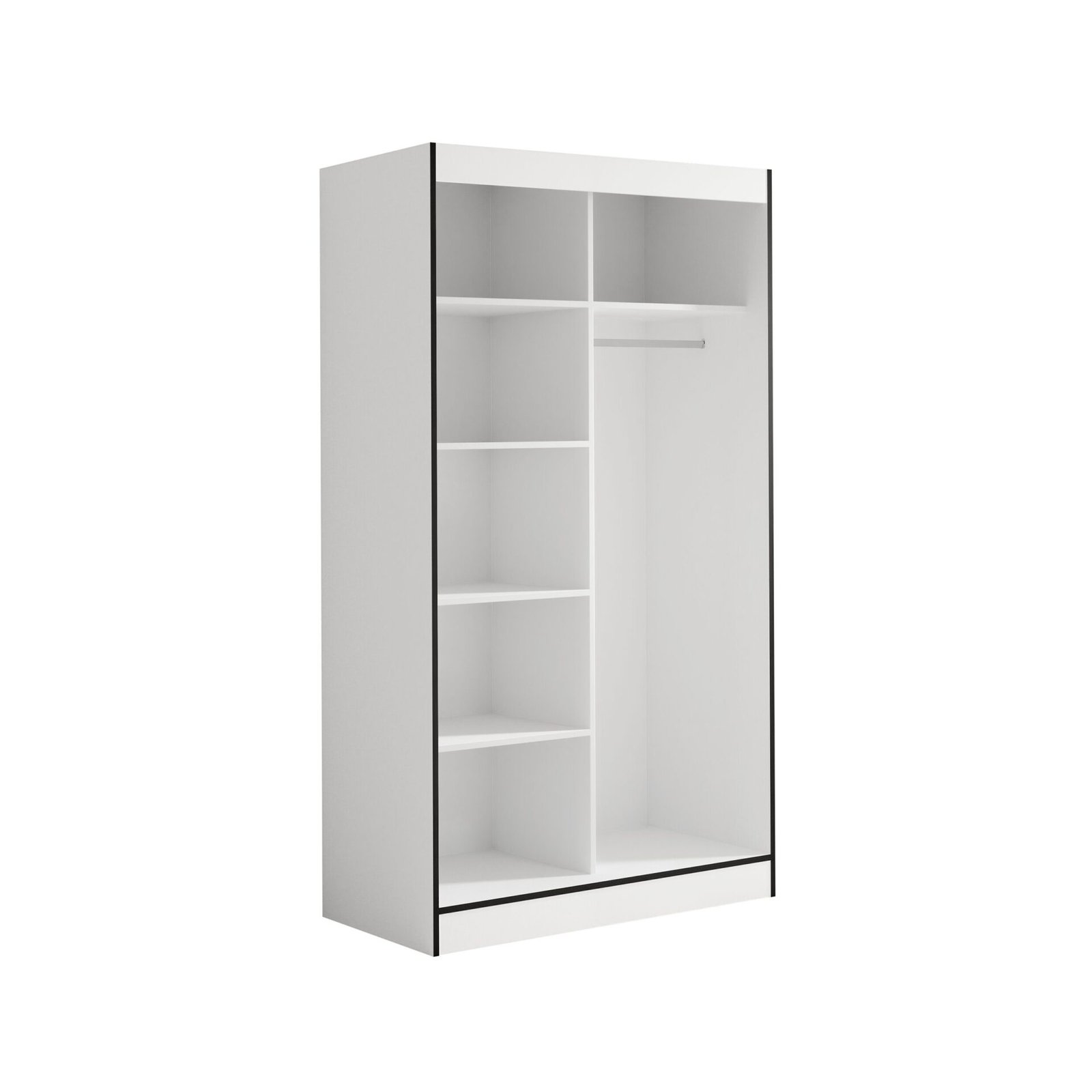 OSGAR 120 Sliding wardrobe with mirrors, white/black, ADRK - Image 4