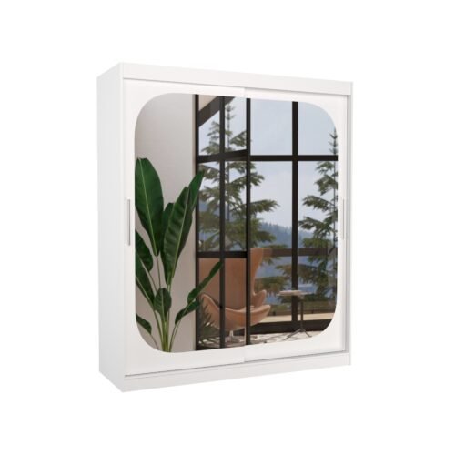 Sliding wardrobe with mirror ARIZONA 180 white ADRK
