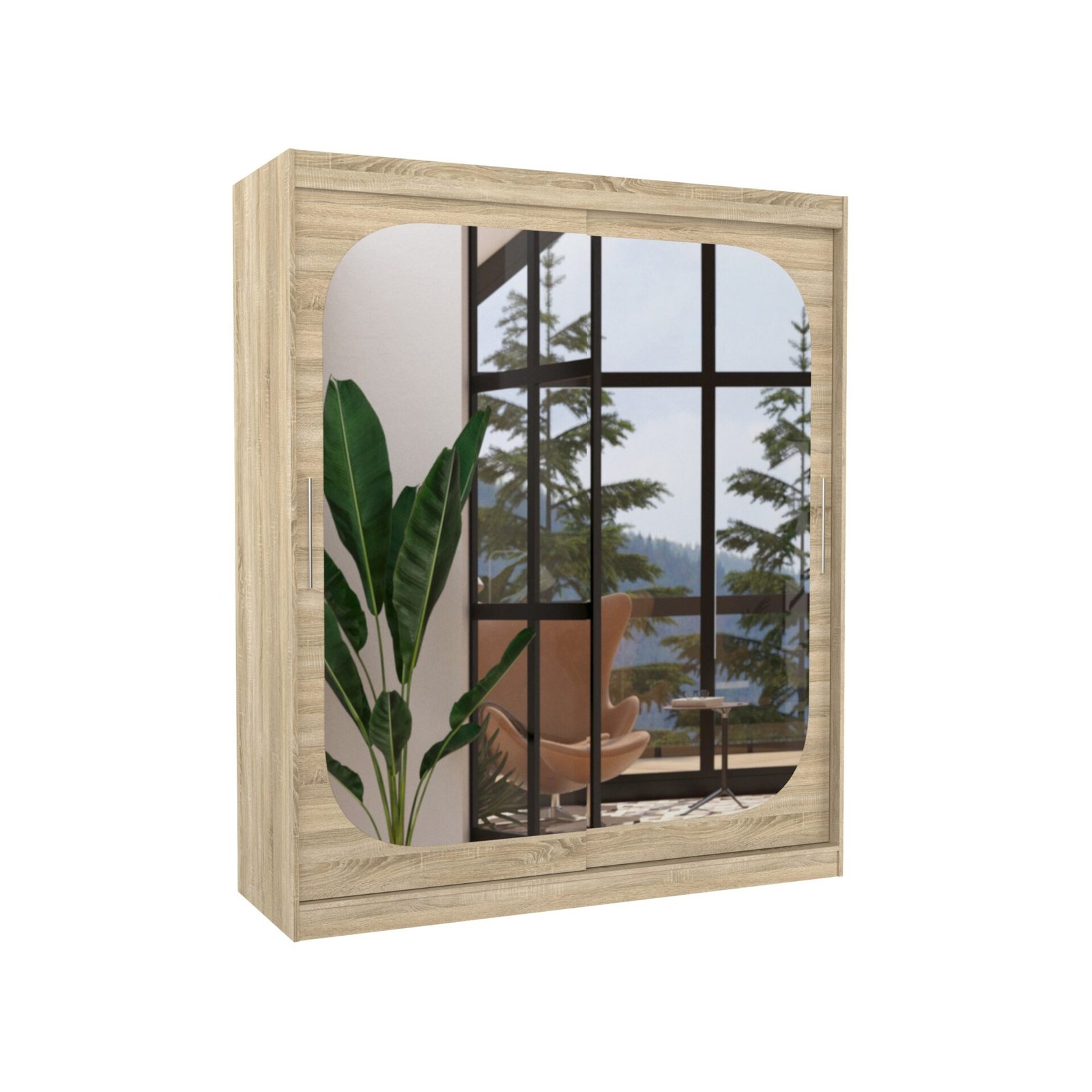 Sliding wardrobe with mirror ARIZONA 180 Sonoma ADRK