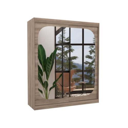 Sliding wardrobe with mirror ARIZONA 180 Truffle ADRK