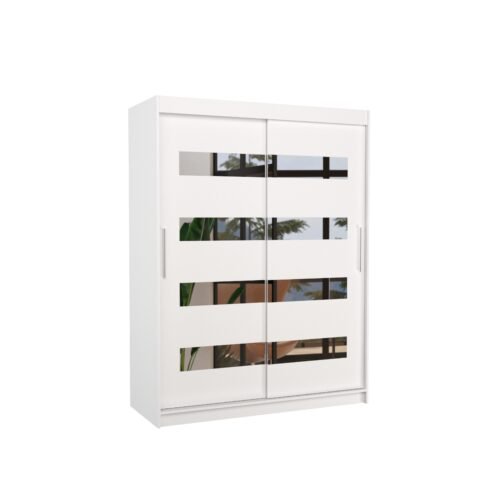 Sliding wardrobe with mirror BALTIC 150 white ADRK