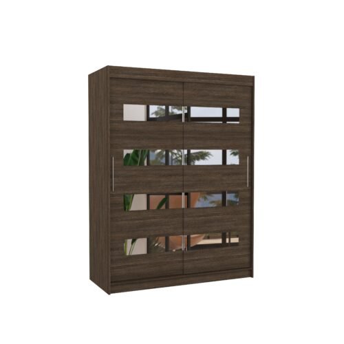 Sliding wardrobe with mirror BALTIC 150 Chocolate ADRK