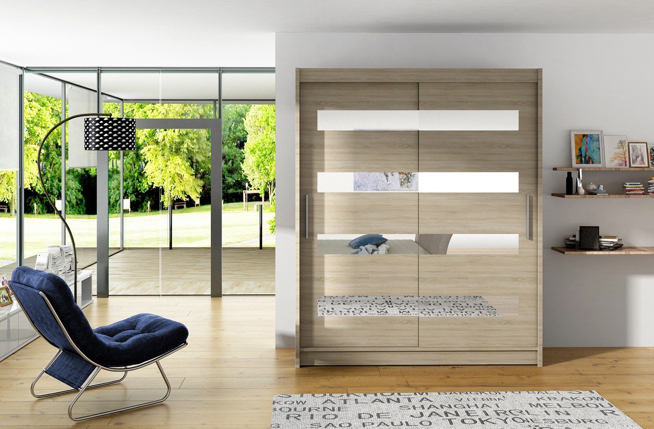 Sliding wardrobe with mirror BALTIC 150 Sonoma ADRK - Image 2