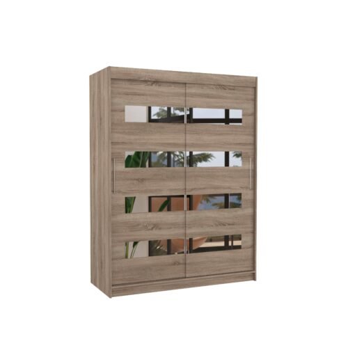 Sliding wardrobe with mirror BALTIC 150 Truffle ADRK