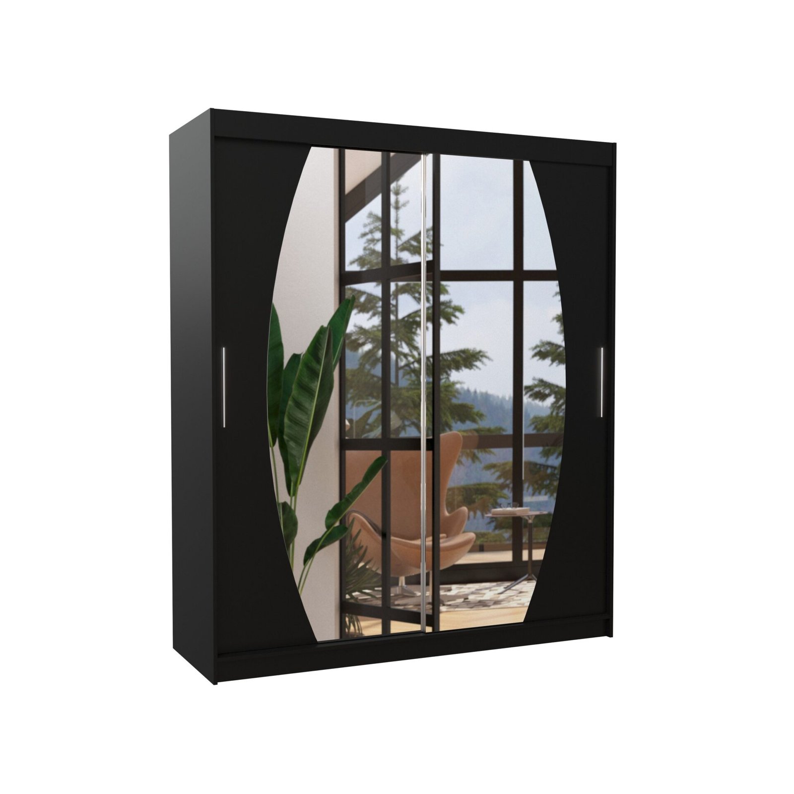 BALTIMORE 180 black ADRK sliding wardrobe with mirror