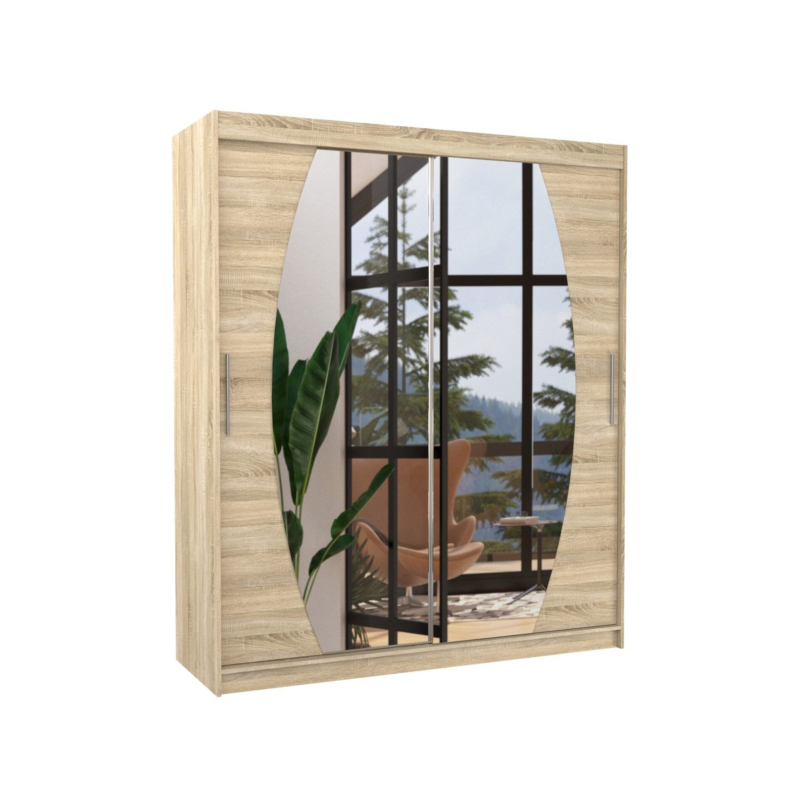 BALTIMORE 180 Sonoma ADRK sliding wardrobe with mirror