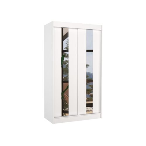 Sliding wardrobe with mirror BALTON 120 white ADRK