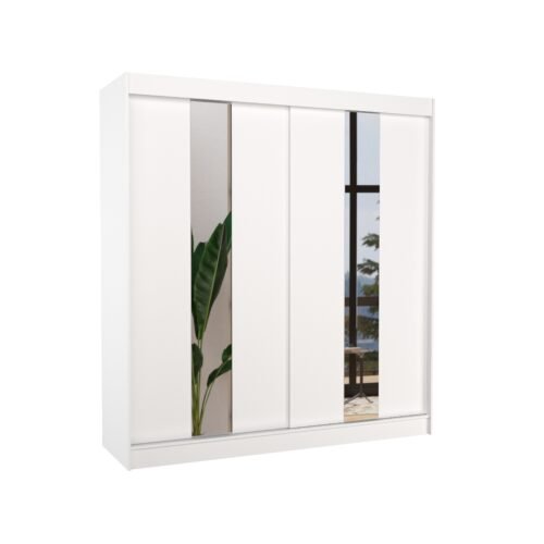 Sliding wardrobe with mirror BALTON 200 white ADRK