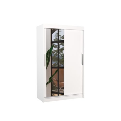 Sliding wardrobe with mirror BARIO 120 white ADRK