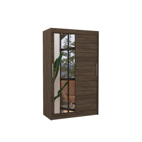 Sliding wardrobe with mirror BARIO 120 chocolate color ADRK